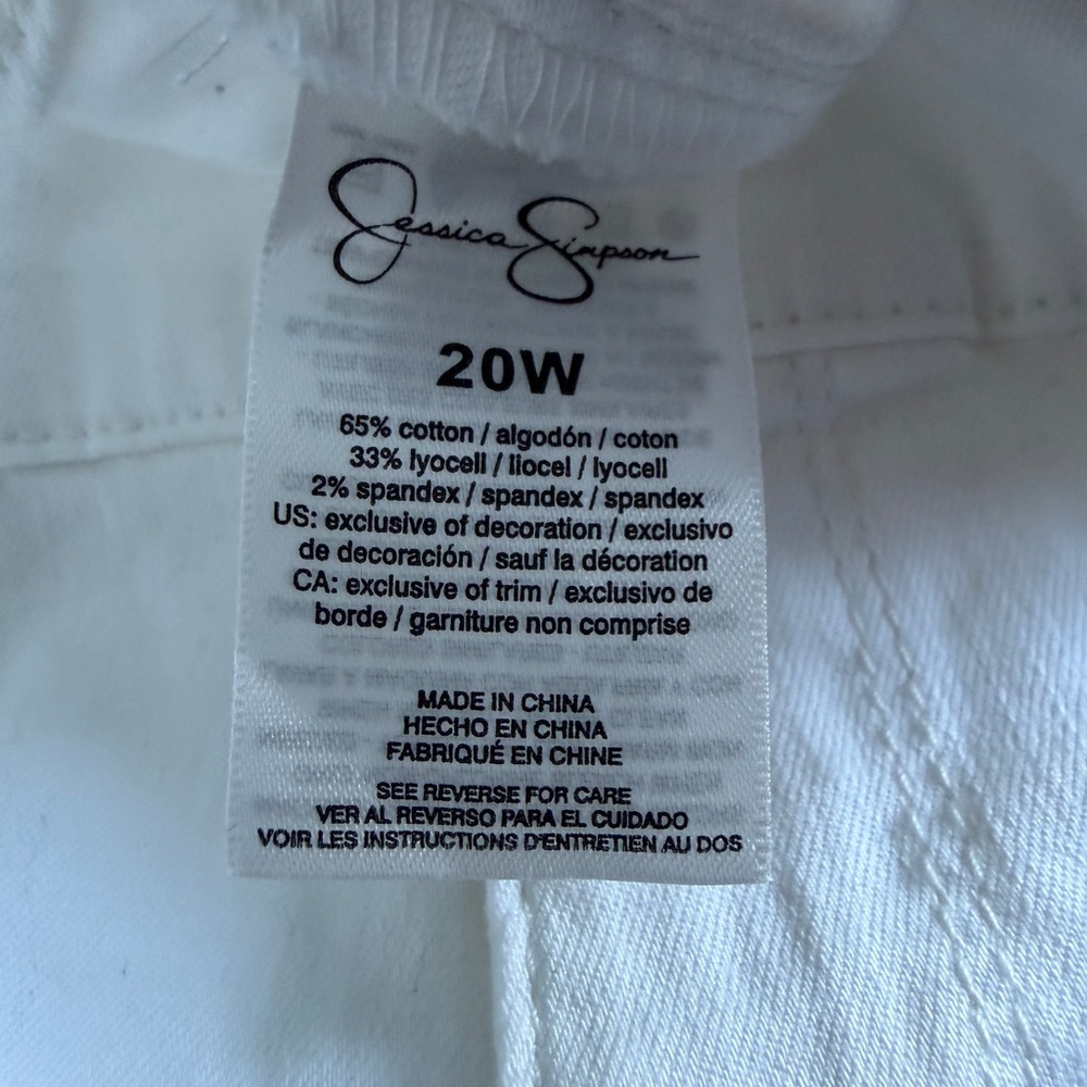 NWT Jessica Simpson Plus Size Super Skinny White Jeans 20W Flawless Flex Stretch - Picture 6 of 14